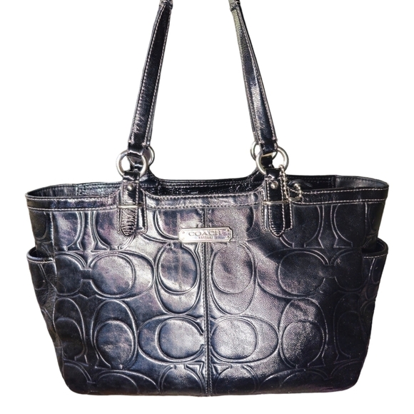 COACH Gallery Embossed Patent Leather Tote F19462, EUC - Picture 1 of 11